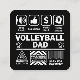 Volleybal Vader Grappige Inhoud van Sport Vader Vierkante Visitekaartje