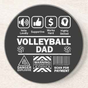 Volleybal Vader Grappige Inhoud van Sport Vader Zandsteen Onderzetter