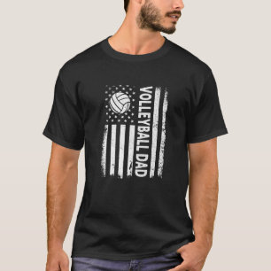  volleybal Vader Verenigde Staten Flag Retro Fathe T-shirt