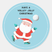 Volleybal vakantie ronde sticker (Voorkant)