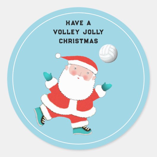 Volleybal vakantie ronde sticker (Voorkant)