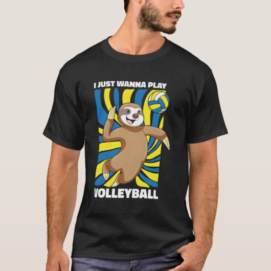 Volleybal Vball Beachvolleybal Luiaard T-shirt (Voorkant)