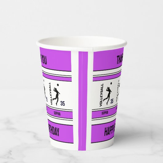 Volleybal Verjaardag Gift, Volleybal Meisje Speler Papieren Bekers (Rechts)