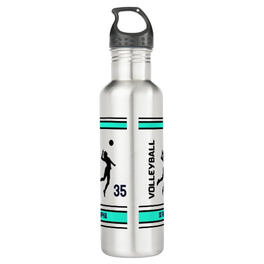 Volleybal Verjaardag Gift, Volleybal Meisje Speler Waterfles (Achterkant)