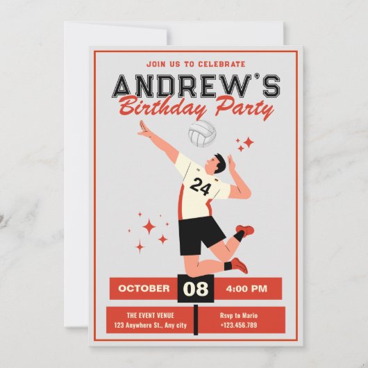 Volleybal verjaardag kaart (Voorkant)