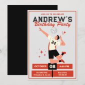 Volleybal verjaardag kaart (Voorkant / Achterkant)