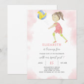 Volleybal Verjaardag Uitnodiging (Voorkant / Achterkant)