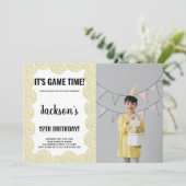 Volleybal Verjaardag Uitnodiging met Foto (Staand voorkant)