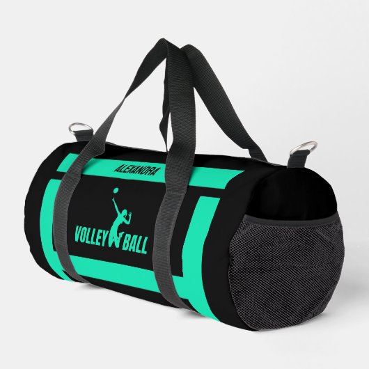 Volleybal verjaardagscadeau, volleybal speler meis plunjezak (Rechterhoek)