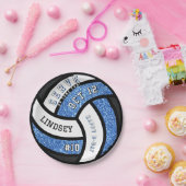 Volleybal Verjaardagsfeest Blauwe Glitter Papieren Bordje (Feest)