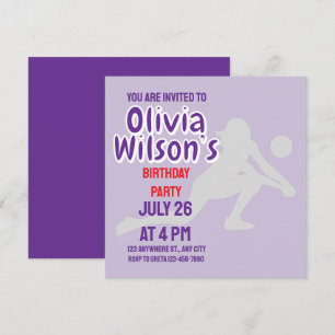 Volleybal Verjaardagsfeest, Volleybal Speler Meisj Kaart