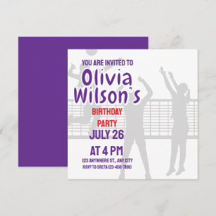 Volleybal Verjaardagsfeest, Volleybal Speler Meisj Kaart