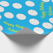 Volleybal verjaardagsfeestje cadeaupapier (Hoek)