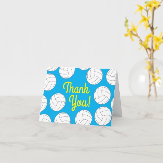 Volleybal verjaardagsfeestje kaart (Gele Bloem)