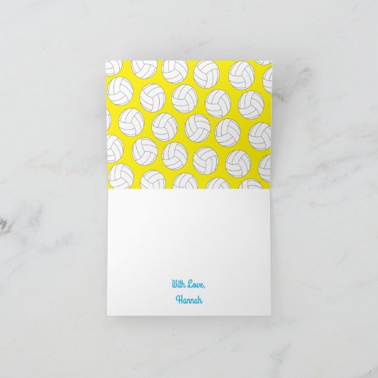 Volleybal verjaardagsfeestje kaart (Binnen)