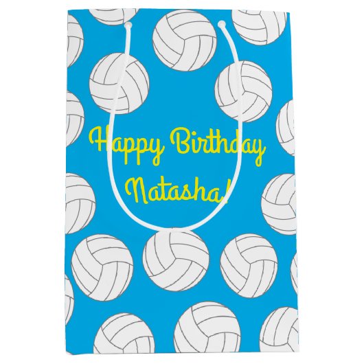 Volleybal verjaardagsfeestje medium cadeauzakje (Voorkant)