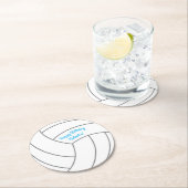 Volleybal verjaardagsfeestje ronde kartonnen onderzetter (Insitu)