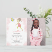 Volleybal verjaardagsuitnodiging met foto kaart (Staand voorkant)