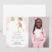 Volleybal verjaardagsuitnodiging met foto kaart (Voorkant / Achterkant)