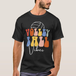 Volleybal Vibes Grappig Retro Groovy Speler Cadeau T-shirt