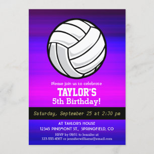 Volleybal; Vibrant Violet Blue en Magenta Kaart