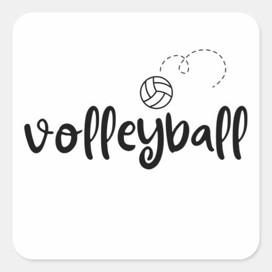 Volleybal. Vierkante Sticker (Voorkant)