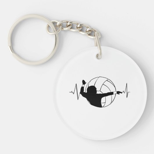 Volleybal - Volleybalspeler Heartbeat Sleutelhanger (Voorkant)