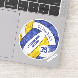 volleybal voor blauwe gouden meisjes met mascotte  sticker