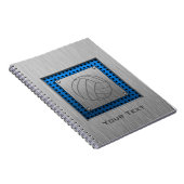 Volleybal voor geborsteld metaal notitieboek (Rechterzijde)