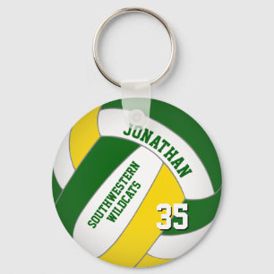 volleybal voor groene gepersonaliseerde jongens sleutelhanger