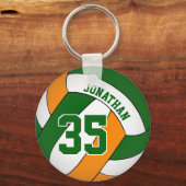 volleybal voor groene oranje gepersonaliseerde jon sleutelhanger (Achterkant)