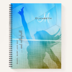 volleybal voor meisjes op het strand notitieboek