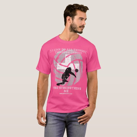 Volleybal voor n meisjes Christelijke atleet T-shirt (Voorkant volledig)