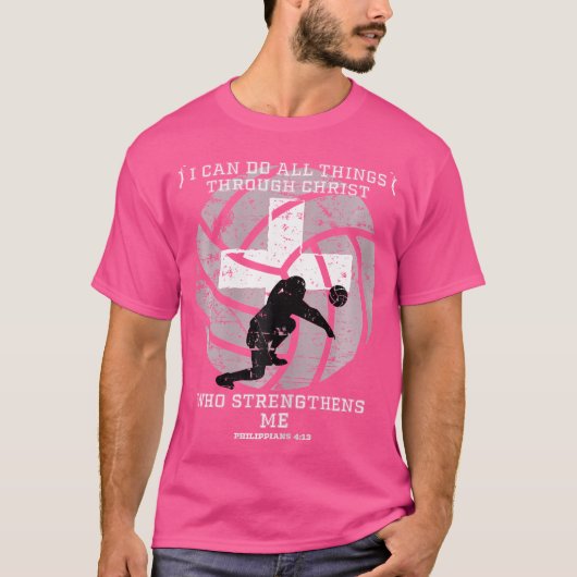 Volleybal voor n meisjes Christelijke atleet T-shirt (Voorkant)