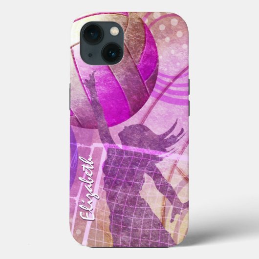 volleybal voor roze en paarse meisjes Case-Mate iPhone case (Achterkant)