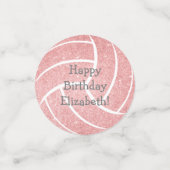 volleybal voor roze girale sportfeesten confetti (Kleine voorkant)