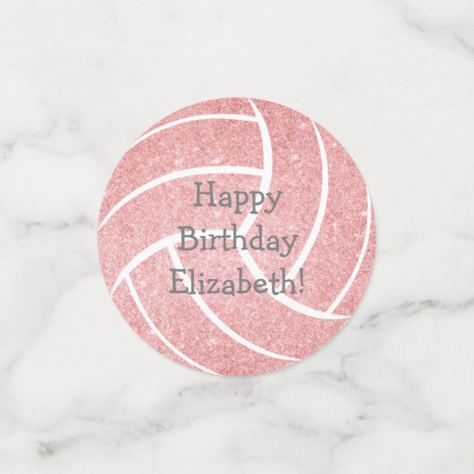 volleybal voor roze girale sportfeesten confetti (Kleine voorkant)