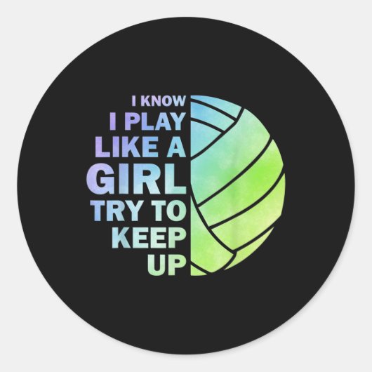 volleybal voor vrouwelijke meisjes volleyball T Ronde Sticker (Voorkant)