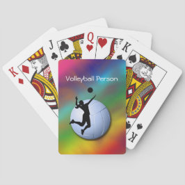 Volleybal Vrouw Speler en Bal personaliseren Pokerkaarten