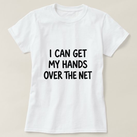Volleybal Witte Leugen Handen Over Net T-shirt (Design voorkant)