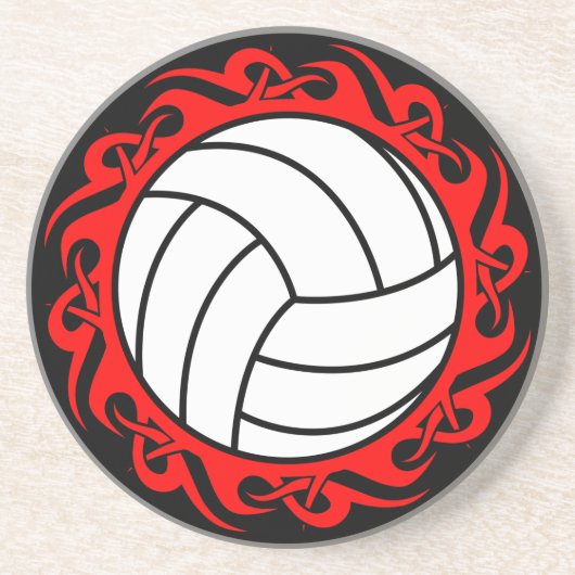 volleybal zandsteen onderzetter (Voorkant)