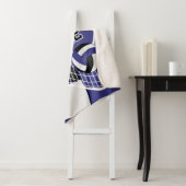 Volleybal 🏐 zwart, blauw en wit sherpa deken (In situ)