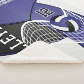 Volleybal 🏐 zwart, blauw en wit sherpa deken (3/4)