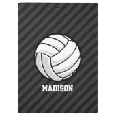 Volleybal; Zwart & Donker Grijze Strepen Klembord (Achterkant)