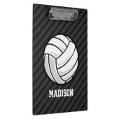 Volleybal; Zwart & Donker Grijze Strepen Klembord (Rechts)