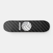 Volleybal; Zwart & Donker Grijze Strepen Persoonlijk Skateboard (Horizontaal)