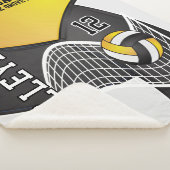 Volleybal 🏐 zwart, goudgeel en wit sherpa deken (3/4)