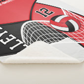 Volleybal 🏐 zwart, rood en wit sherpa deken (3/4)