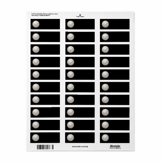 VolleybalAdresetiketten Etiket (Full Sheet)