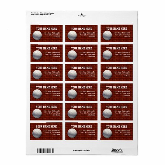 VolleybalAdresetiketten Etiket (Full Sheet)